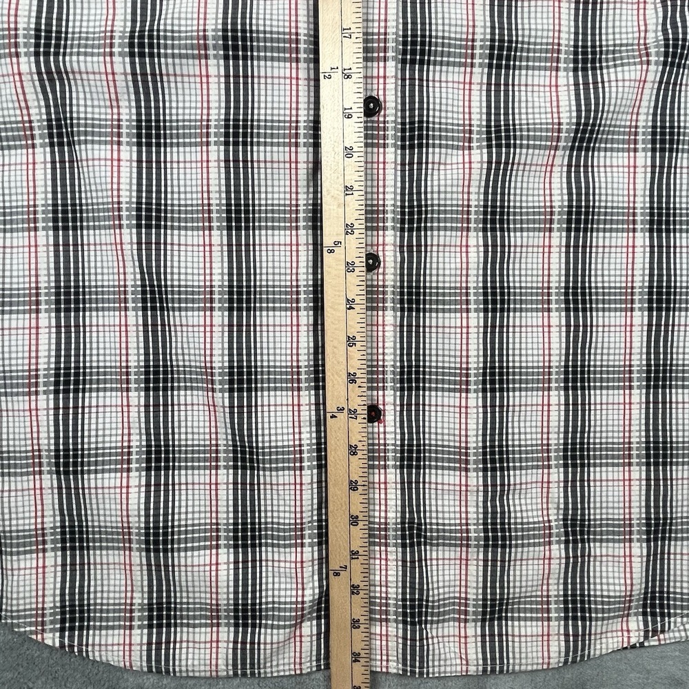 Sean John Shirt Men's Big Tall 3XB 3XL Red Black White Plaid Short Sleeve Button - Picture 6 of 7